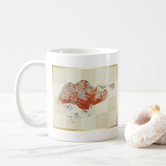 Mug Drapeau + Carte de Singapour (Avec donut)