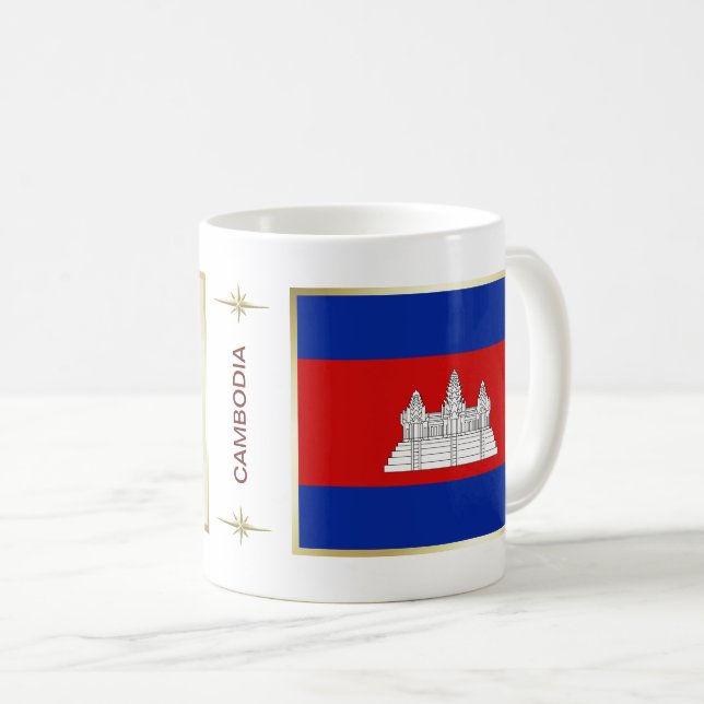 Mug Drapeau + Carte du Cambodge (Devant droit)