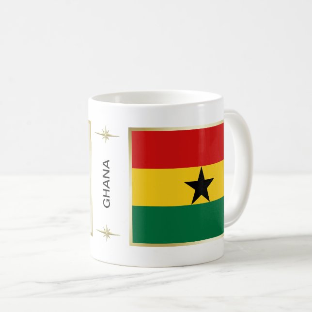 Mug Drapeau + Carte du Ghana (Devant droit)