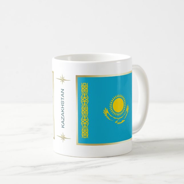 Mug Drapeau + Carte du Kazakhstan (Devant droit)
