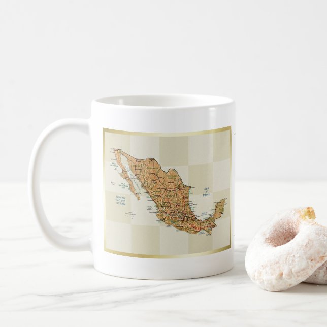 Mug Drapeau + Carte du Mexique (Avec donut)
