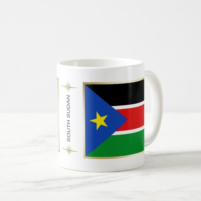 Mug Drapeau + Carte du Soudan du Sud (Devant droit)