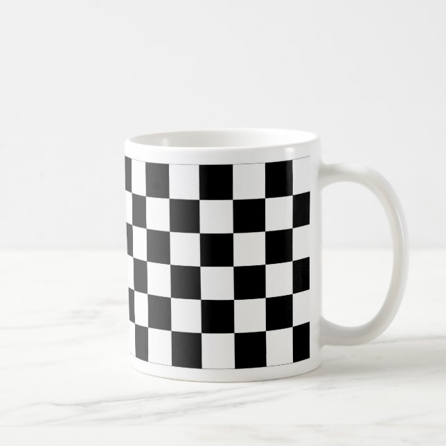 Mug Drapeau Checkered noir et blanc d'emballage (Droite)