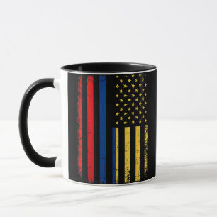 Mug Drapeau Colombien Américain Racines Colombie A