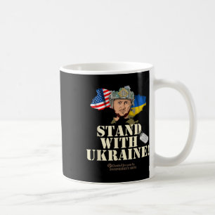 Mug Drapeau contour Ukraine Usa Zelensky Dog Tag Suppo