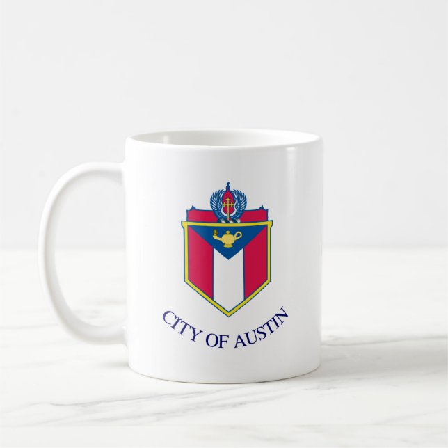 Mug Drapeau d'Austin, Texas (Gauche)