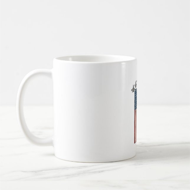 Mug Drapeau d'avion de combat patriotique Dessin de gr (Gauche)