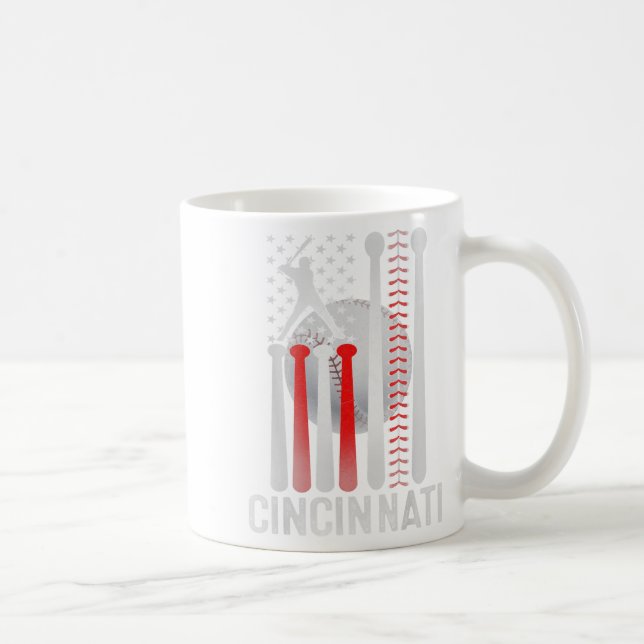 Mug Drapeau De Baseball Retro De Cincinnati Atteint À  (Droite)