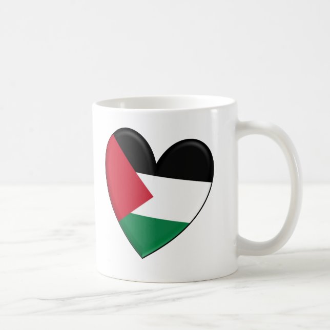 Mug Drapeau de coeur de la Palestine (Droite)
