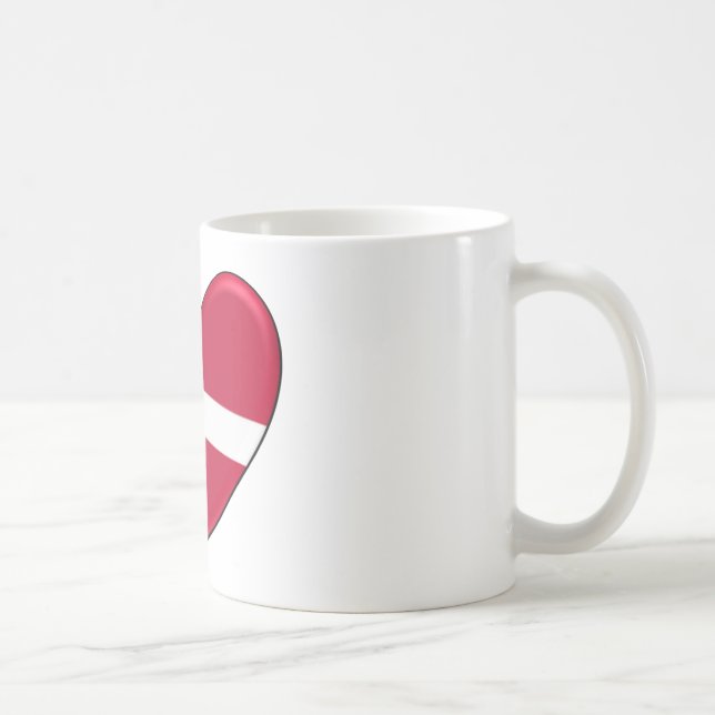 Mug Drapeau de coeur du Danemark (Droite)