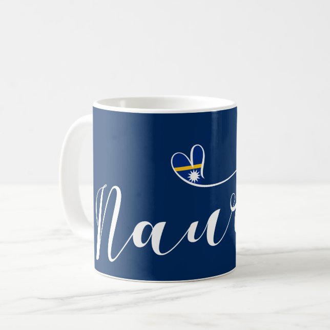 Mug Drapeau de coeur Nauru, I Love Nauru, République d (Devant gauche)