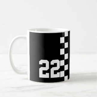 Mug Drapeau De Course Personnalisé Noir Et Blanc