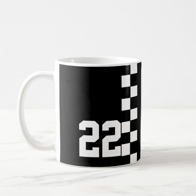 Mug Drapeau De Course Personnalisé Noir Et Blanc (Gauche)