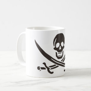 Mug Drapeau de crâne obsidien Drapeau de pirate Calico