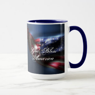 Mug Drapeau de Dieu béni l'Amérique/Glowing U.S.