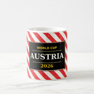 Mug Drapeau de fan de football d'Autriche Couleurs Ray