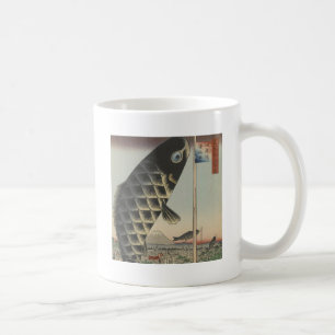 Mug Drapeau de fête du poisson Koi Hiroshige japonais