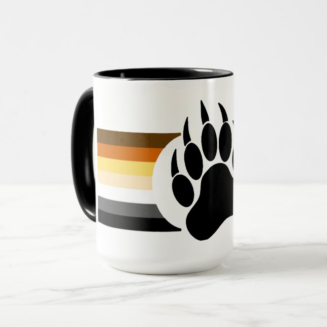 Mug Drapeau de fierté Awesome Bear patte d'ours (Devant gauche)