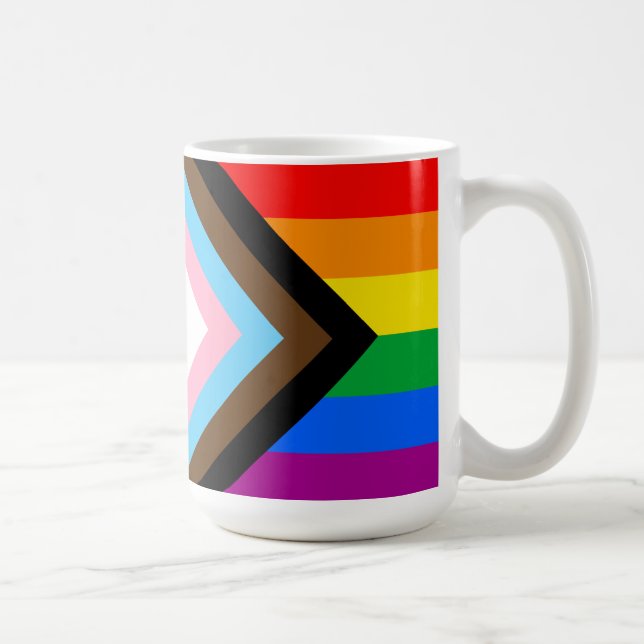 Mug Drapeau de fierté de progrès LGBTQ+ (Droite)