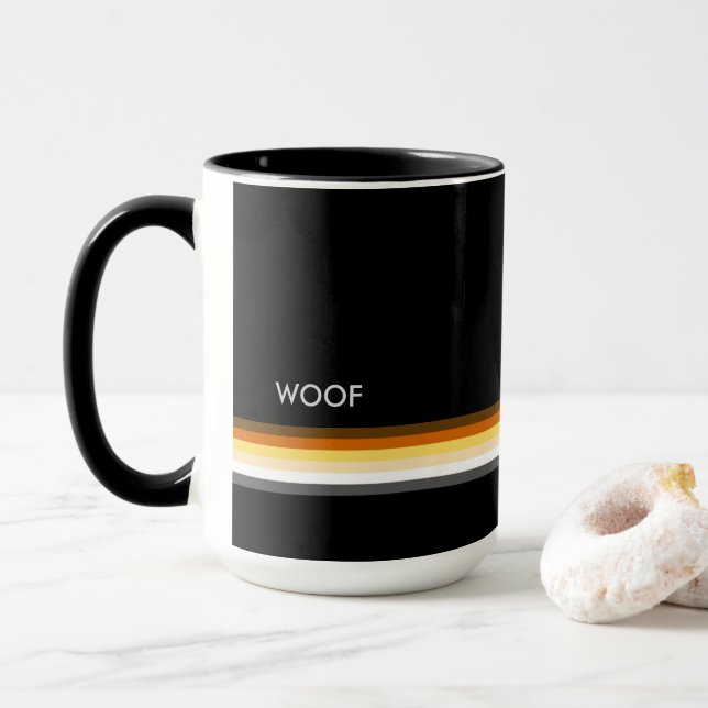 Mug Drapeau de fierté des ours gays masculins et stylé (Avec donut)