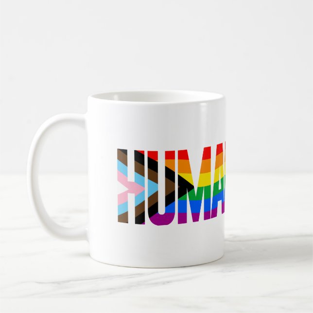 Mug Drapeau de fierté d'inclusivité humaine (Gauche)