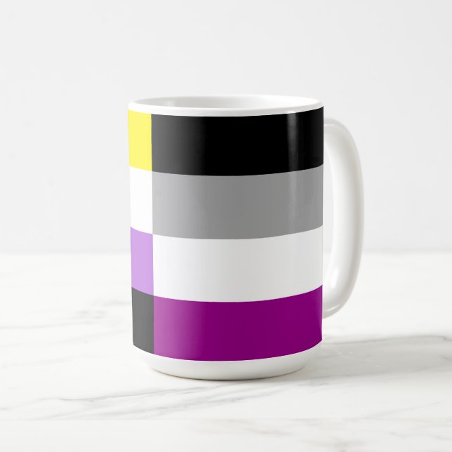 Mug Drapeau de fierté dual asexeul non binaire (Devant droit)