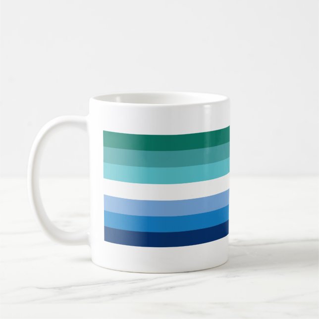 Mug Drapeau de fierté gay masculin (Azur) (Gauche)