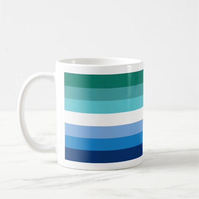 Mug Drapeau de fierté gay masculin (Azur) (Gauche)