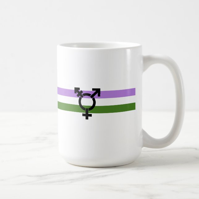 Mug Drapeau de fierté genderqueer (Droite)