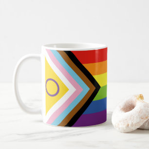 Mug Drapeau de fierté intersexe de SlipperyJoe's fond
