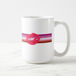 Mug Drapeau de fierté lesbienne au rouge à lèvres