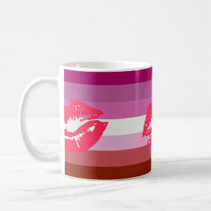 Mug Drapeau de fierté lesbienne au rouge à lèvres