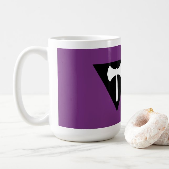 Mug Drapeau de fierté lesbienne Hache violette (Avec donut)