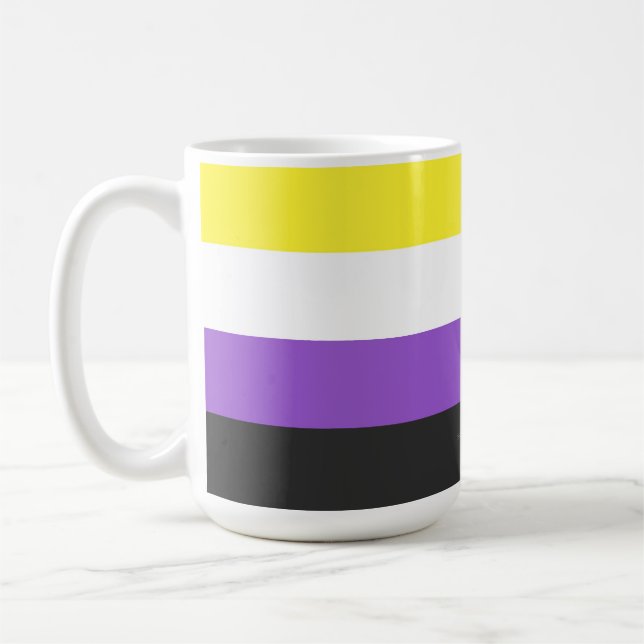 Mug Drapeau de fierté non binaire de SlipperyJoe's jau (Gauche)