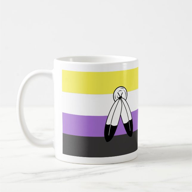 Mug Drapeau de fierté non binaire Two-Spirit (Gauche)