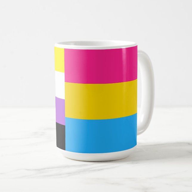 Mug Drapeau de fierté pansexuelle non binaire double (Devant droit)