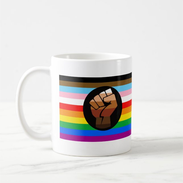 Mug Drapeau de fierté POC de progrès LGBTQ+ (Gauche)