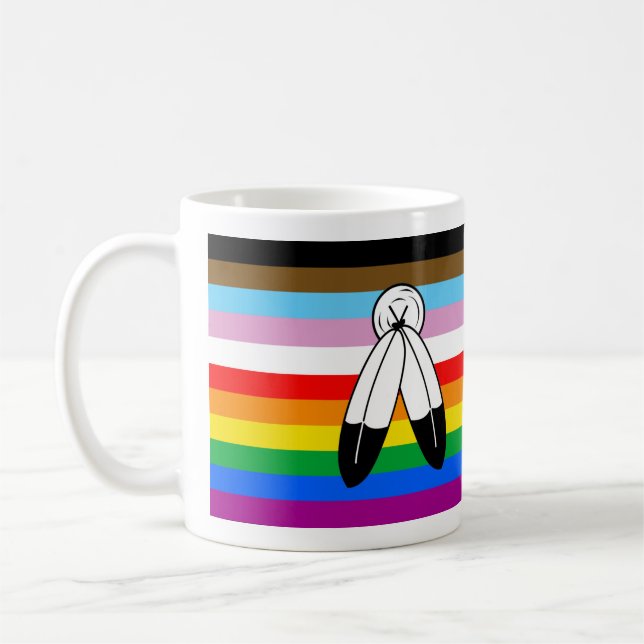 Mug Drapeau de fierté Progress Pride LGBTQ+ Two-Spirit (Gauche)