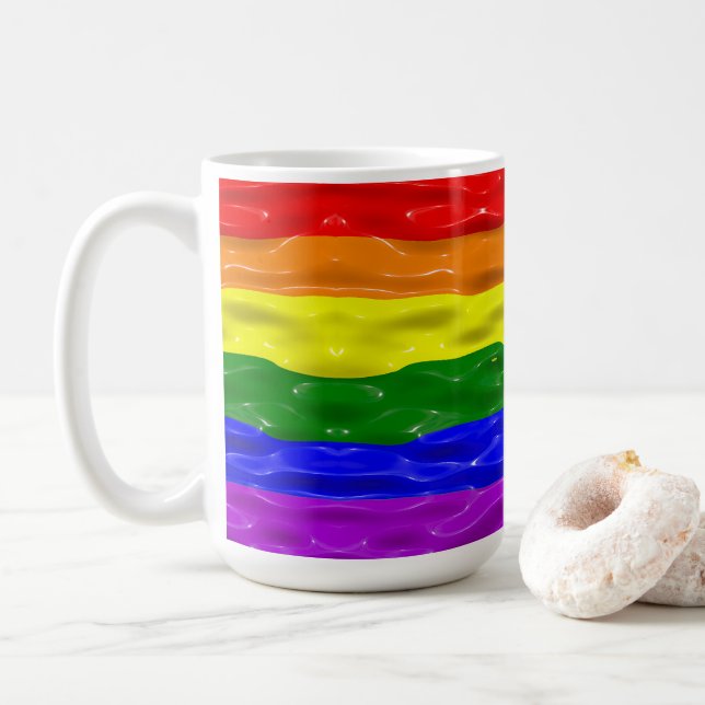 Mug Drapeau de fierté vernis liquide SlipperyJoe's rou (Avec donut)