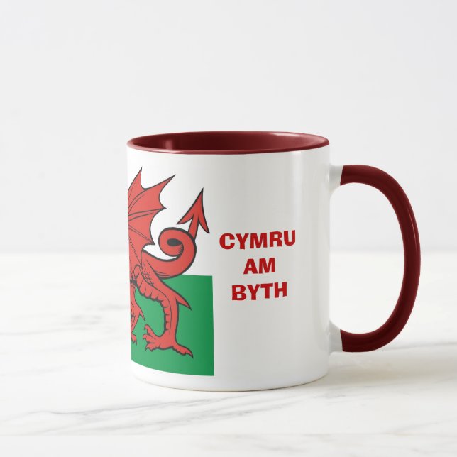 Mug Drapeau de Gallois, "byth de Cymru AM",    le (Droite)