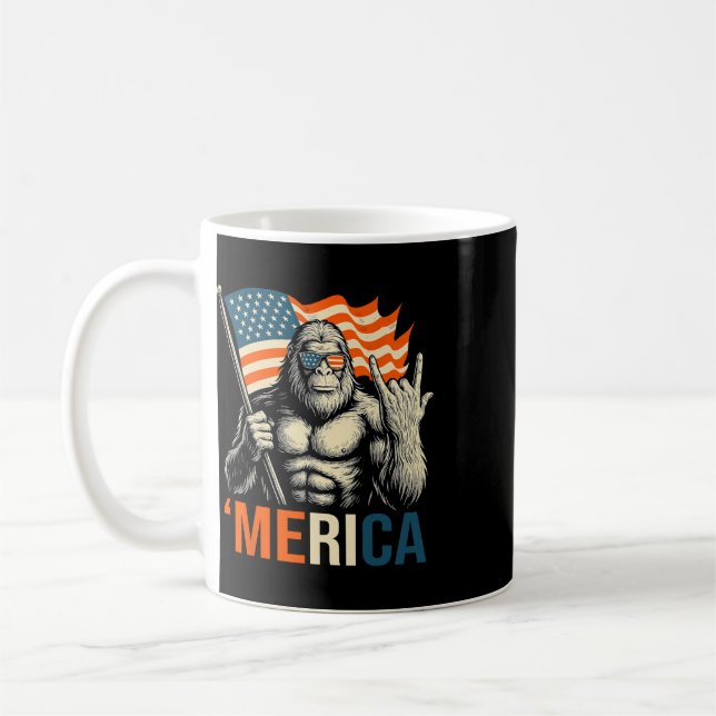 Mug Drapeau de gorille ‘merica Lunettes de soleil drôl (Gauche)