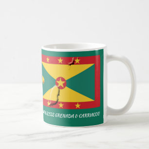 Mug DRAPEAU DE GRENADA Écriture VERT Patriotique