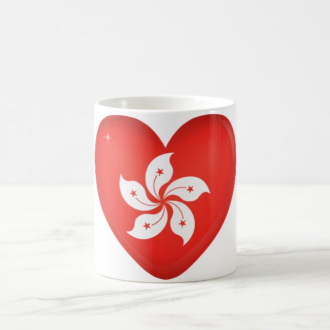 Mug Drapeau de Hong Kong en forme de cœur (Centre)