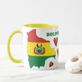 Mug Drapeau De La Bolivie Sur La Carte Du Pays