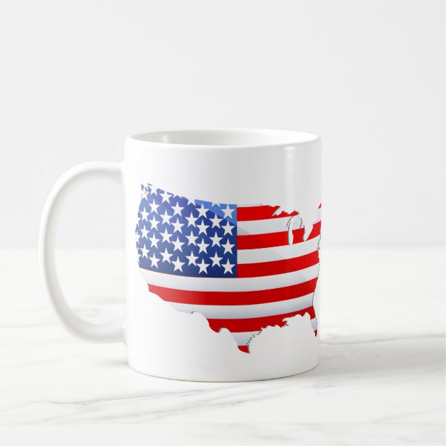 Mug Drapeau de la carte patriotique des USA (Gauche)