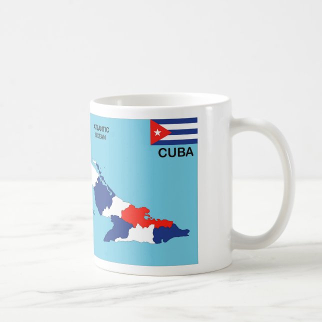 Mug drapeau de la carte politique du pays de Cuba (Droite)