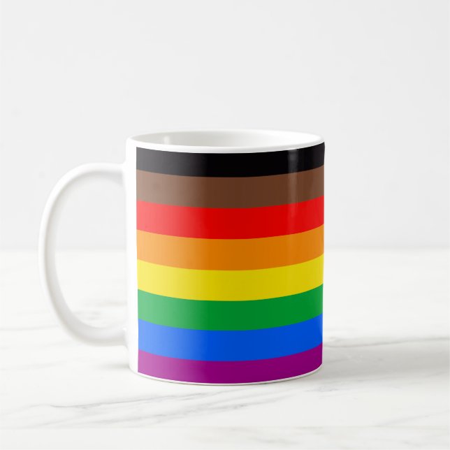 Mug Drapeau de la fierté LGBTQ (8 bandes) (Gauche)