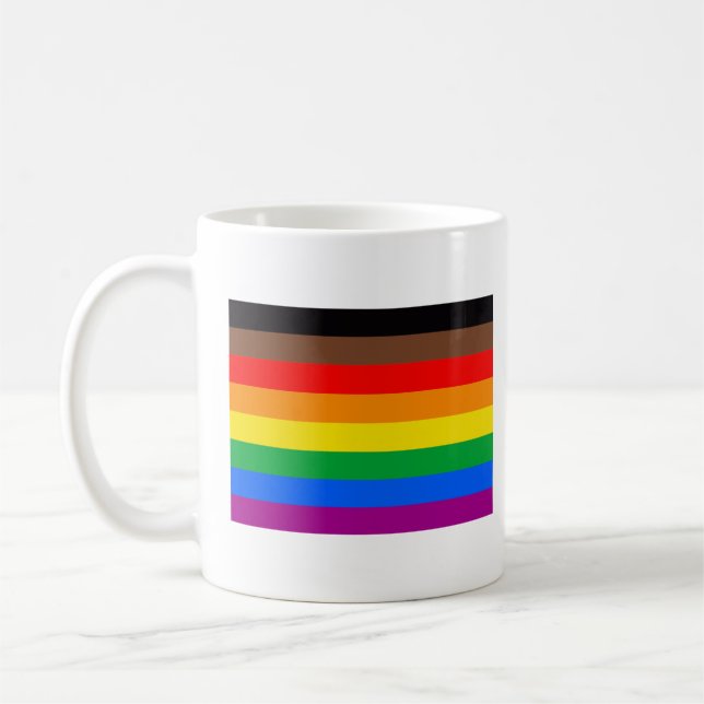 Mug Drapeau de la fierté LGBTQ (8 bandes) (Gauche)