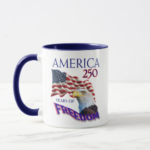 Mug Drapeau de la liberté de l'Amérique 250 ans avec a