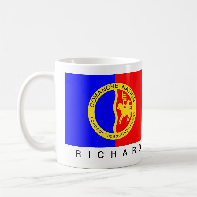 Mug Drapeau de la nation Comanche amérindienne avec mo (Gauche)